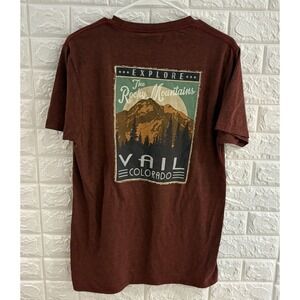 MOUNTAIN MENS SHIRT SIZE MEDIUM VAIL COLORADO THE‎ ROCKY MOUNTAINS SHORT SLEEVE